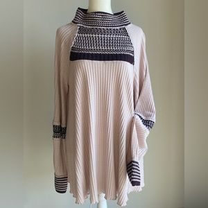 Free People Slouchy Tunic Pink and Burgundy Size Medium